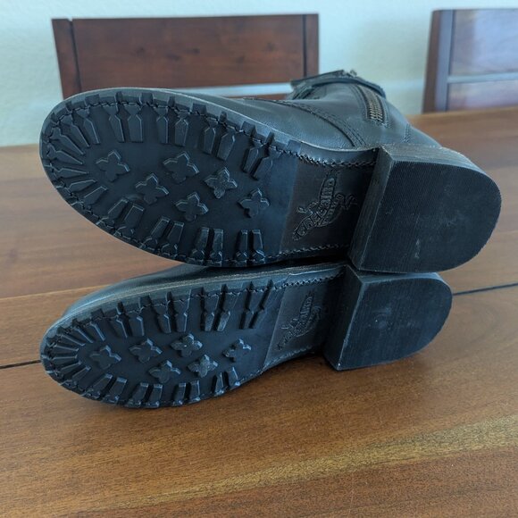 Freebird by Steven Manchester Goodyear Welted Distressed Leather Boots Black 8 - Picture 12 of 14